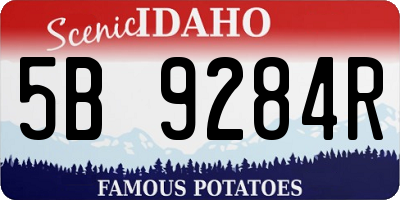 ID license plate 5B9284R
