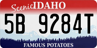 ID license plate 5B9284T