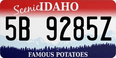 ID license plate 5B9285Z