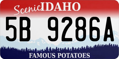 ID license plate 5B9286A