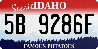 ID license plate 5B9286F