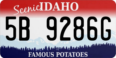 ID license plate 5B9286G