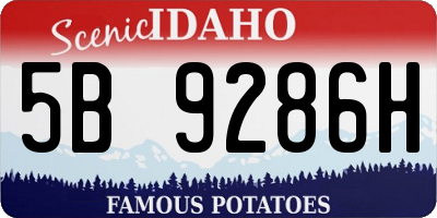 ID license plate 5B9286H