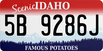 ID license plate 5B9286J