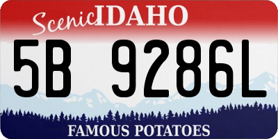 ID license plate 5B9286L