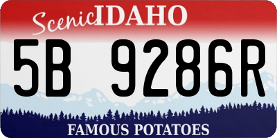 ID license plate 5B9286R