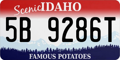 ID license plate 5B9286T