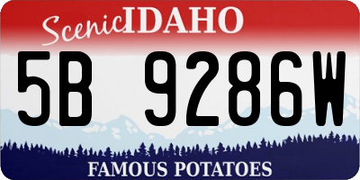 ID license plate 5B9286W