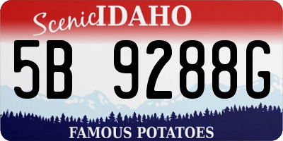 ID license plate 5B9288G