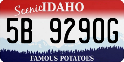 ID license plate 5B9290G