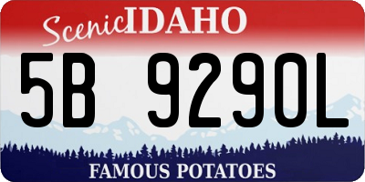 ID license plate 5B9290L