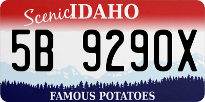 ID license plate 5B9290X