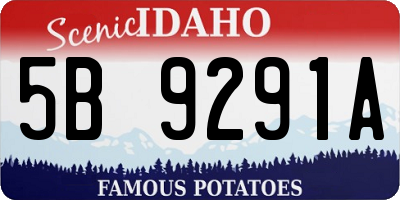 ID license plate 5B9291A