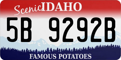 ID license plate 5B9292B