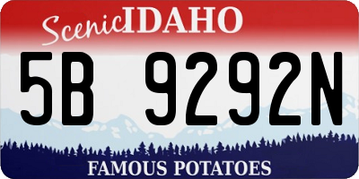 ID license plate 5B9292N