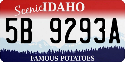 ID license plate 5B9293A