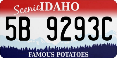 ID license plate 5B9293C