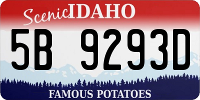 ID license plate 5B9293D