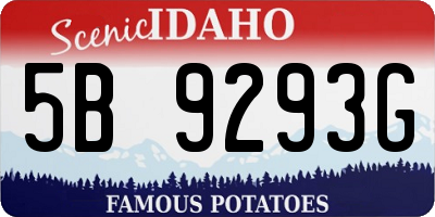 ID license plate 5B9293G