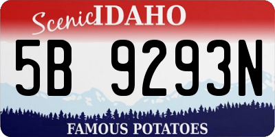 ID license plate 5B9293N
