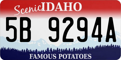 ID license plate 5B9294A