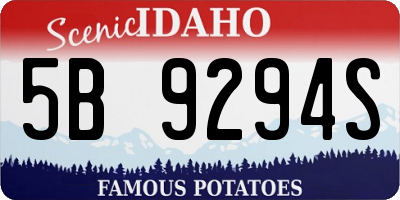 ID license plate 5B9294S