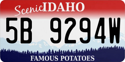 ID license plate 5B9294W