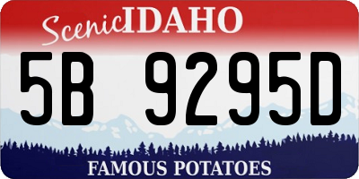ID license plate 5B9295D
