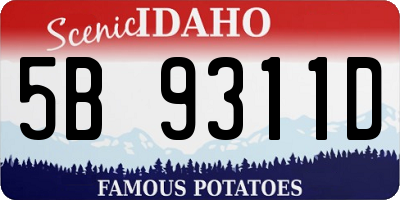 ID license plate 5B9311D