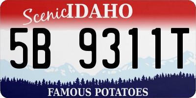 ID license plate 5B9311T