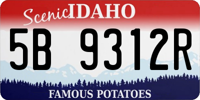 ID license plate 5B9312R