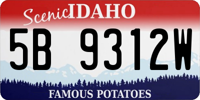 ID license plate 5B9312W
