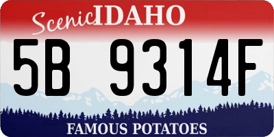 ID license plate 5B9314F