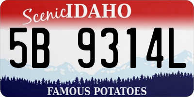 ID license plate 5B9314L