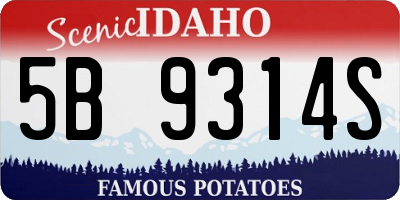 ID license plate 5B9314S