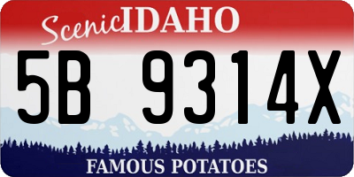 ID license plate 5B9314X