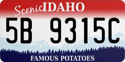 ID license plate 5B9315C