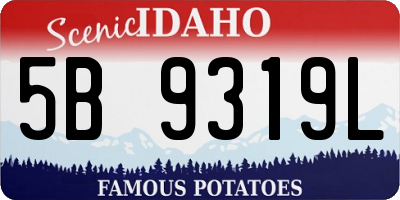 ID license plate 5B9319L