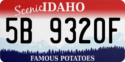 ID license plate 5B9320F