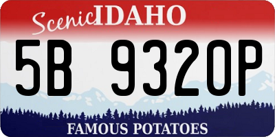ID license plate 5B9320P