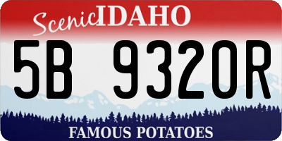 ID license plate 5B9320R