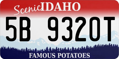 ID license plate 5B9320T