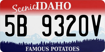 ID license plate 5B9320V