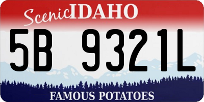 ID license plate 5B9321L