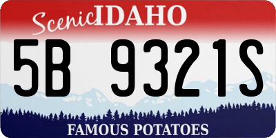 ID license plate 5B9321S