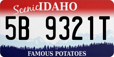 ID license plate 5B9321T