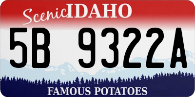 ID license plate 5B9322A