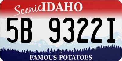 ID license plate 5B9322I