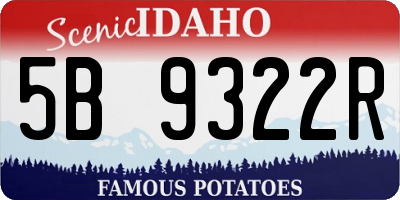 ID license plate 5B9322R