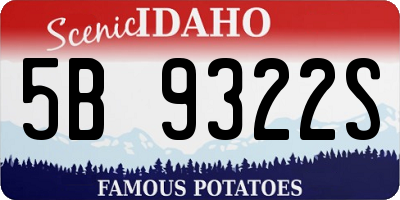 ID license plate 5B9322S